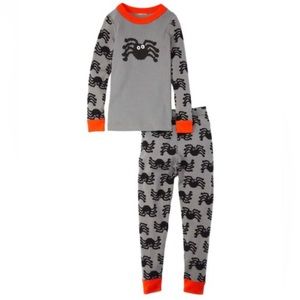 SOLD NWT Hanna Andersson Halloween Black Spider Long John Pajamas Size 130/ 8